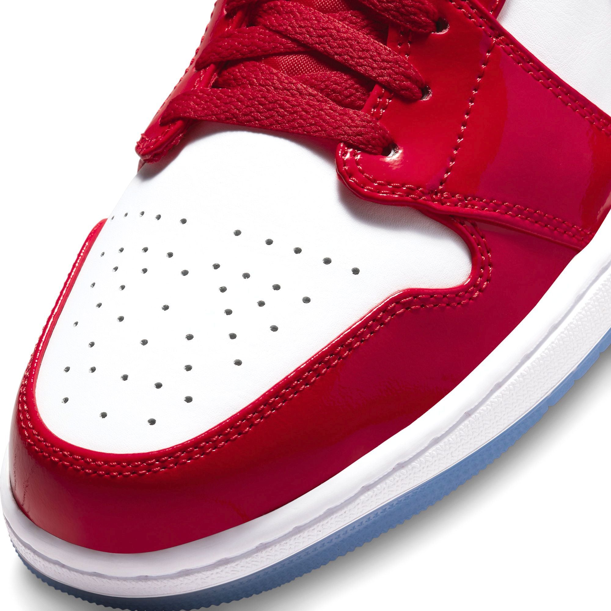 NIKE AIR JORDAN 1 MID BARCELONA SWEATER RED PATENT DC7248-600 
