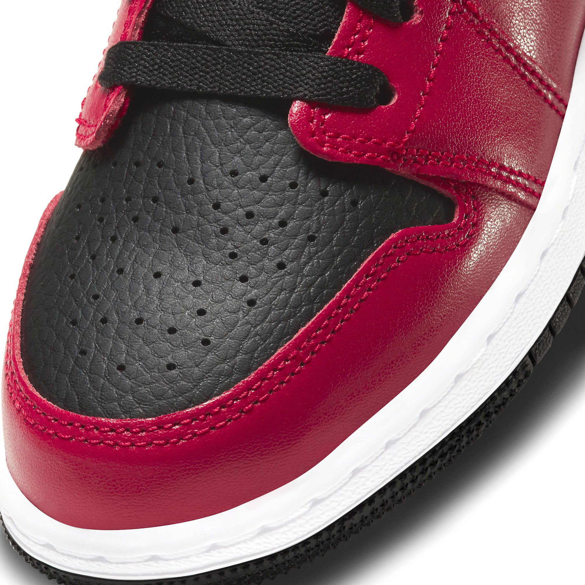  NIKE AIR JORDAN 1 LOW GS GYM RED BLACK PEBBLED 553560-605 