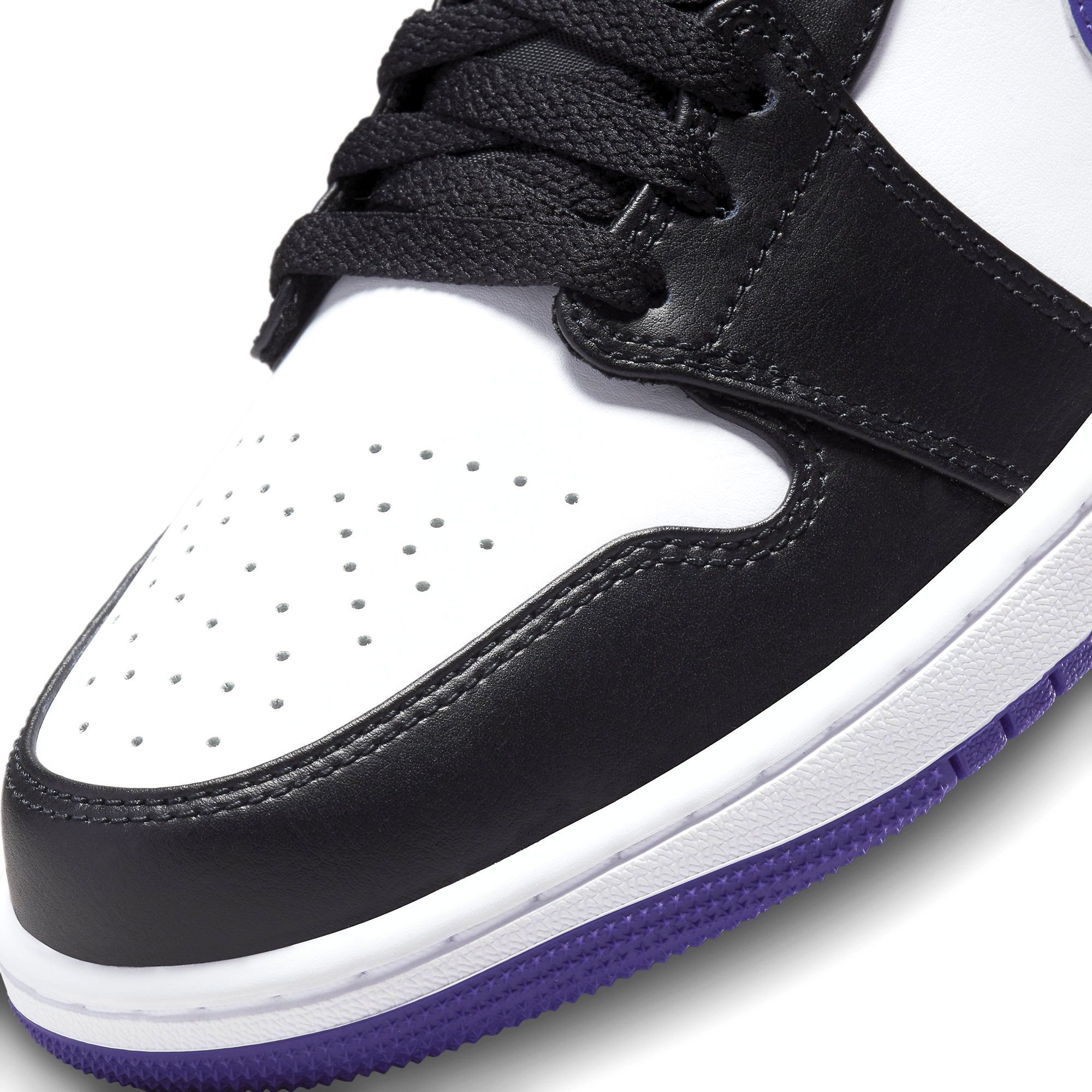  NIKE AIR JORDAN 1 MID WHITE BLACK PURPLE 554724-095 