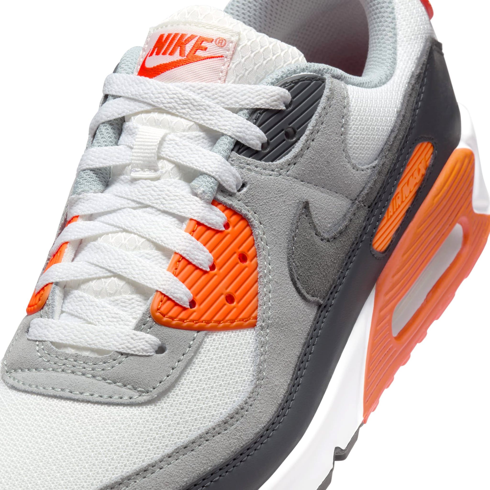  NIKE AIR MAX 90 SUMMIT WHITE SAFETY ORANGE SMOKE GREY DM0029-108 