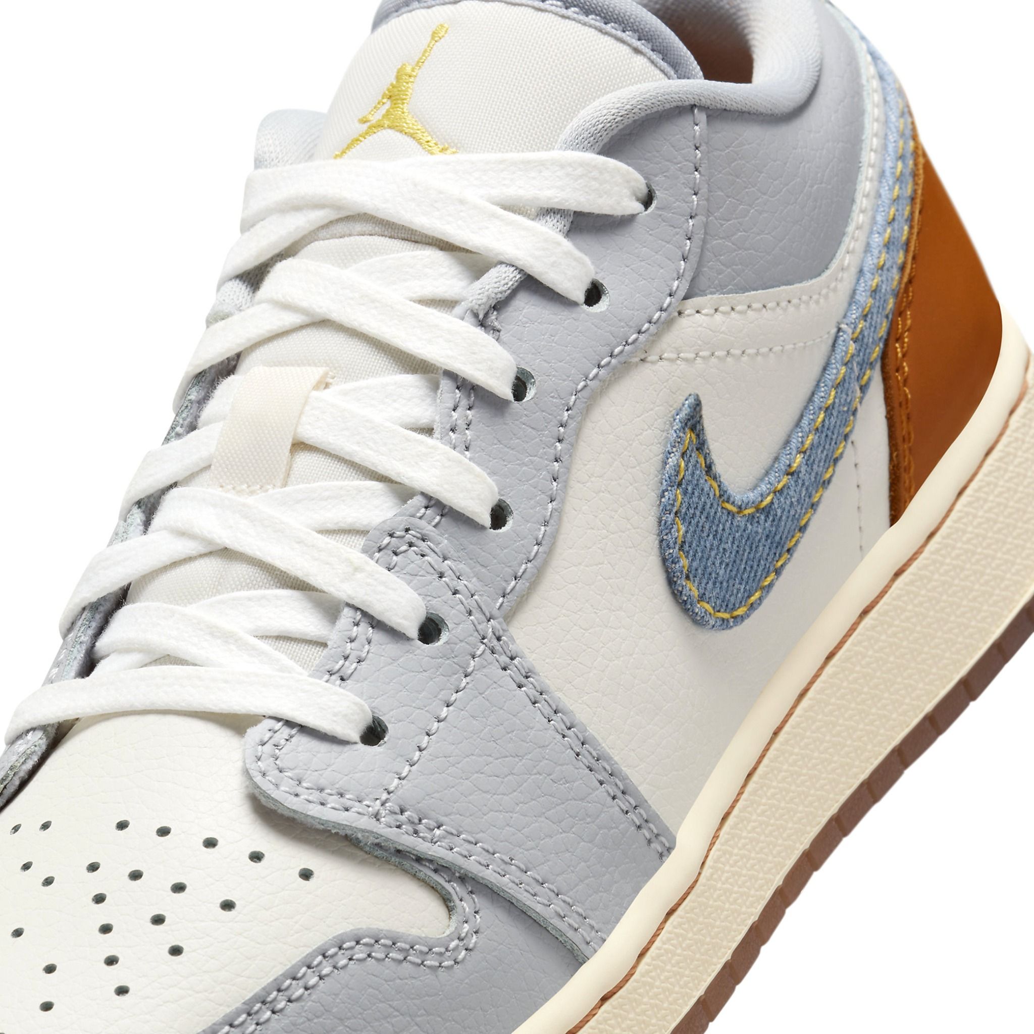  NIKE AIR JORDAN 1 LOW REPAIRED DENIM SWOOSH GS FZ5046-041 