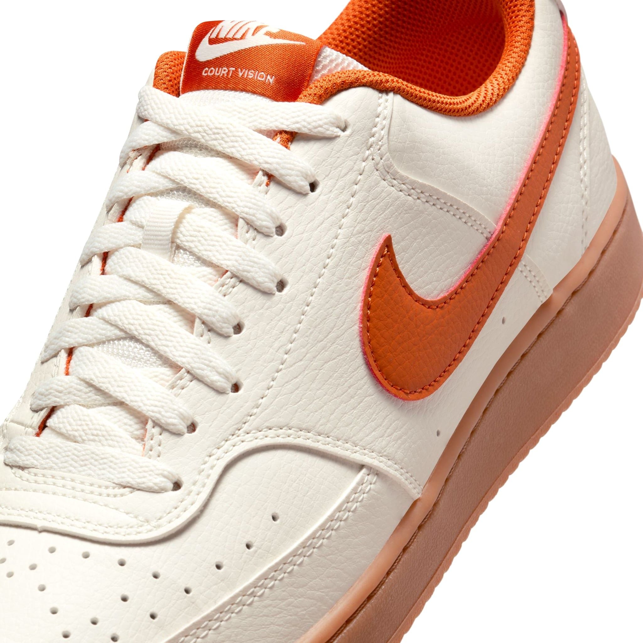  NIKE COURT VISION LOW NEXT NATURE SAIL GUM MEDIUM BROWN CAMPFIRE ORANGE HV4506-100 