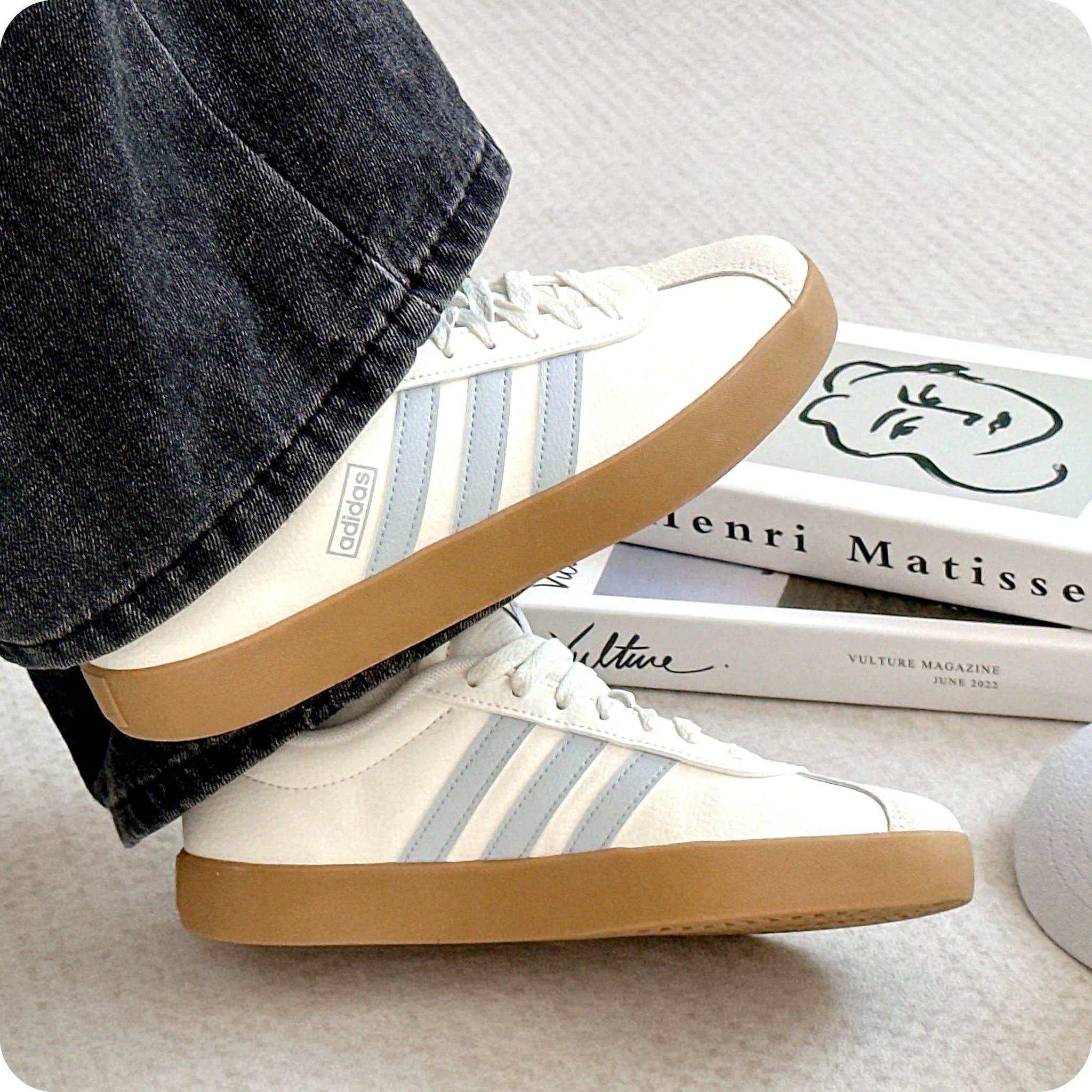  ADIDAS VL COURT 3.0 CORE WHITE HALO BLUE GUM JP6913 