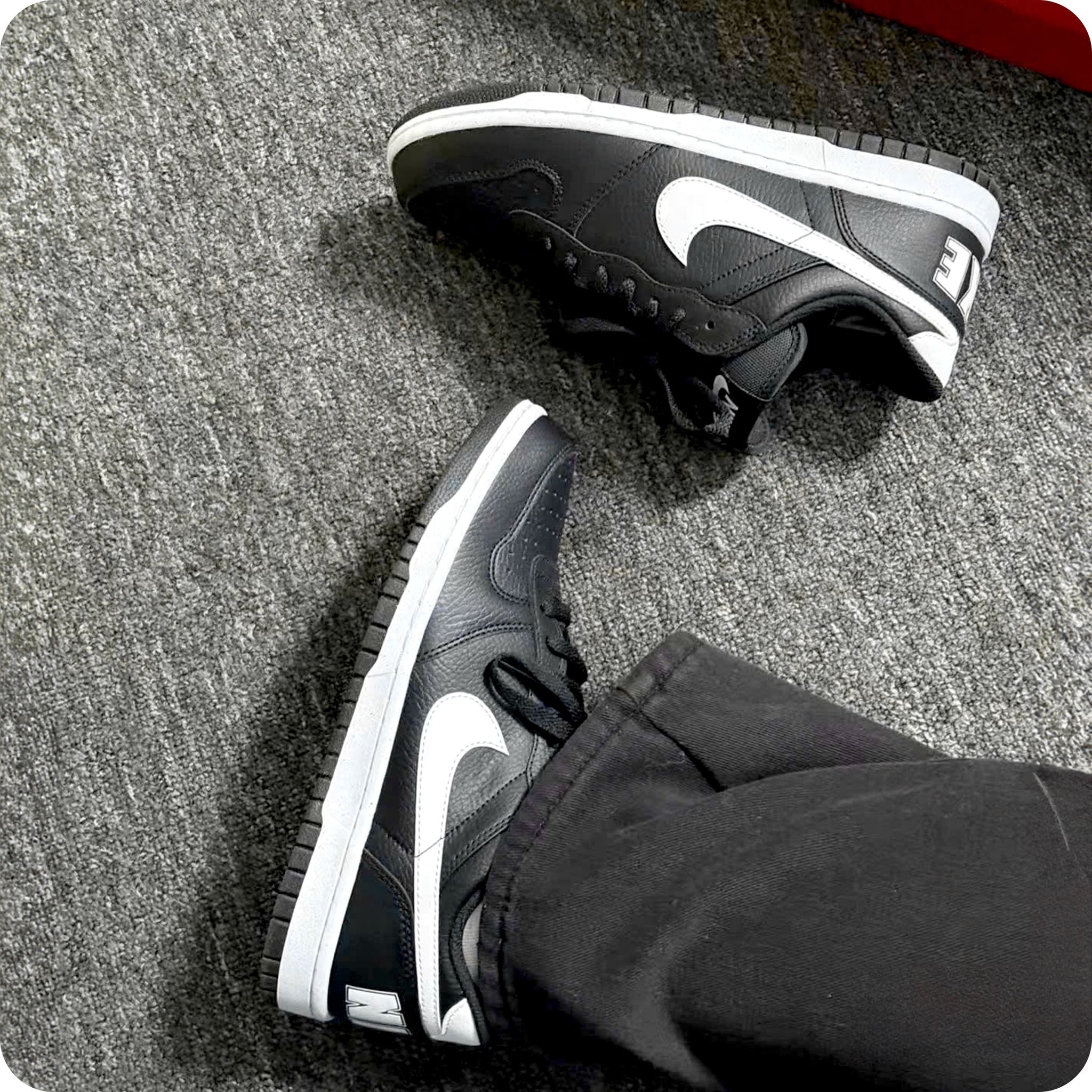 NIKE BIG NIKE LOW BLACK WHITE 355152-016 