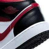  NIKE AIR JORDAN 1 MID BLACK FIRE RED GS 554725-079 