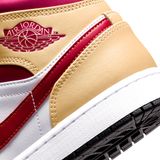  NIKE AIR JORDAN 1 MID BEIGE RED 554724-201 