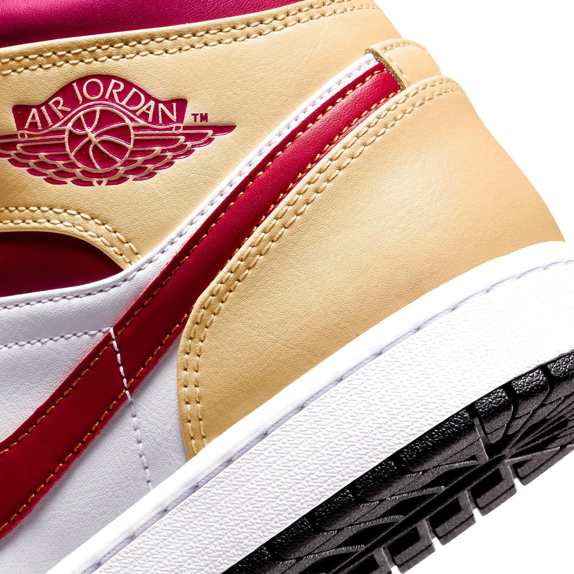  NIKE AIR JORDAN 1 MID BEIGE RED 554724-201 