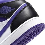  NIKE AIR JORDAN 1 MID WHITE BLACK PURPLE 554724-095 
