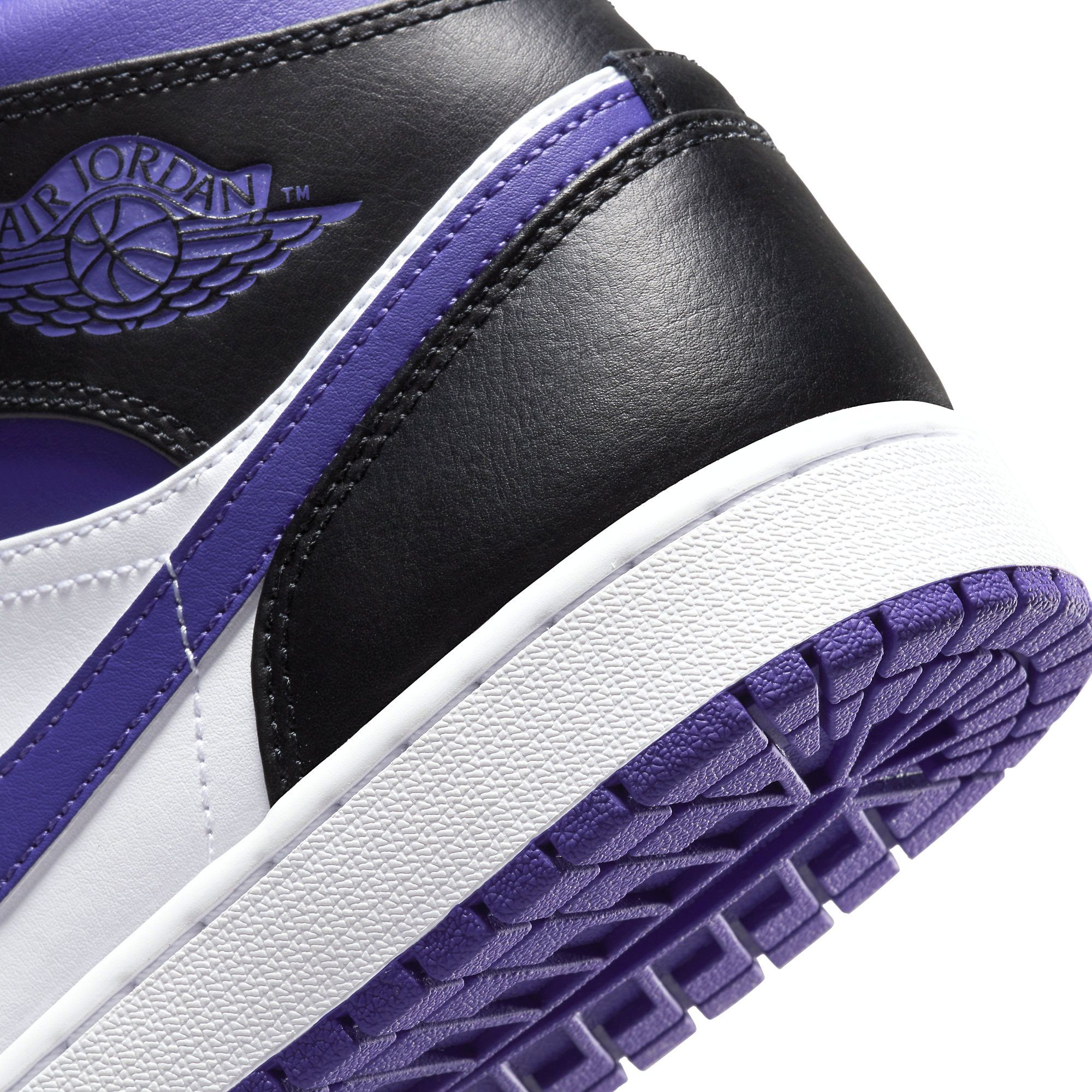  NIKE AIR JORDAN 1 MID WHITE BLACK PURPLE 554724-095 