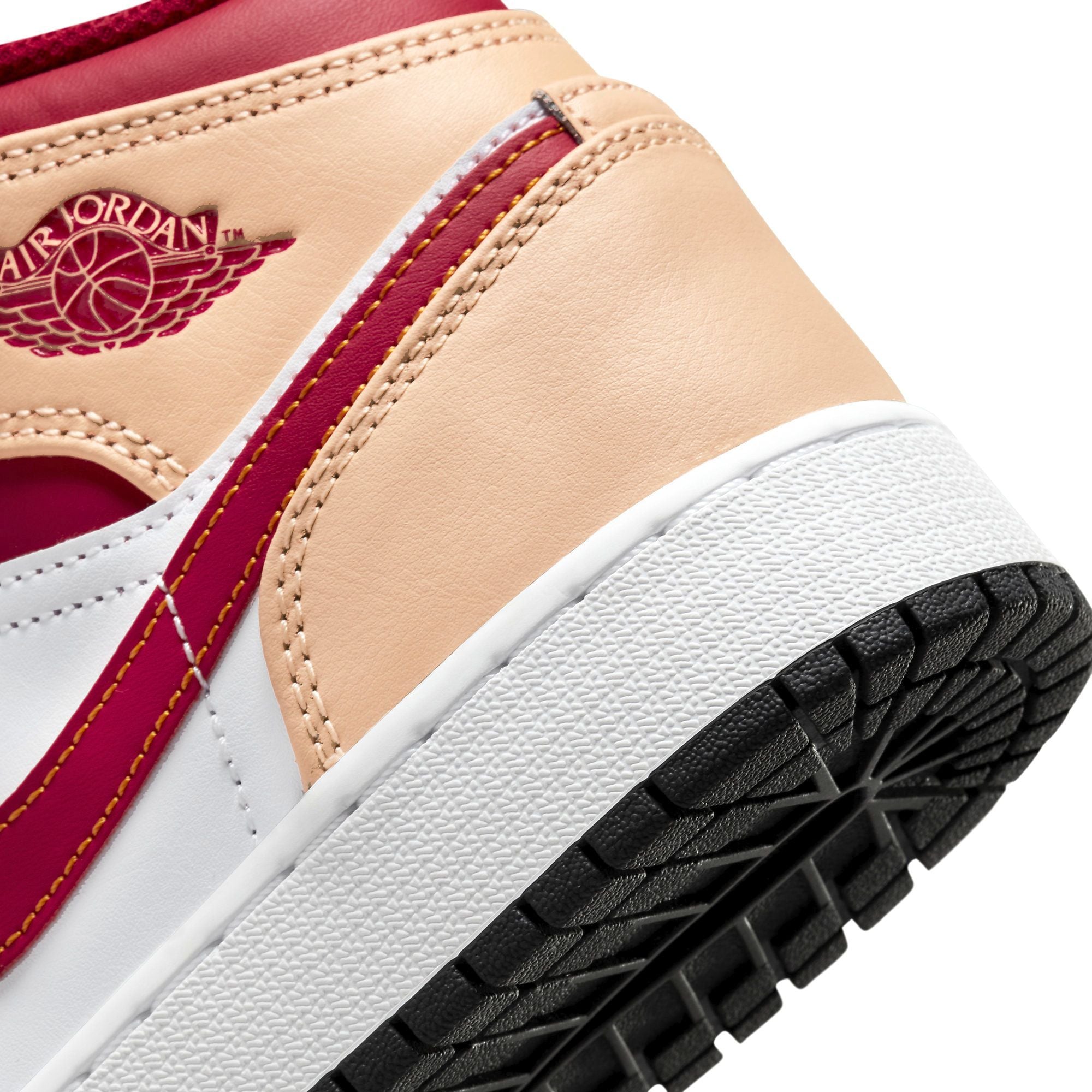  NIKE AIR JORDAN 1 MID LIGHT CARDINAL CURRY GS 554725-201 