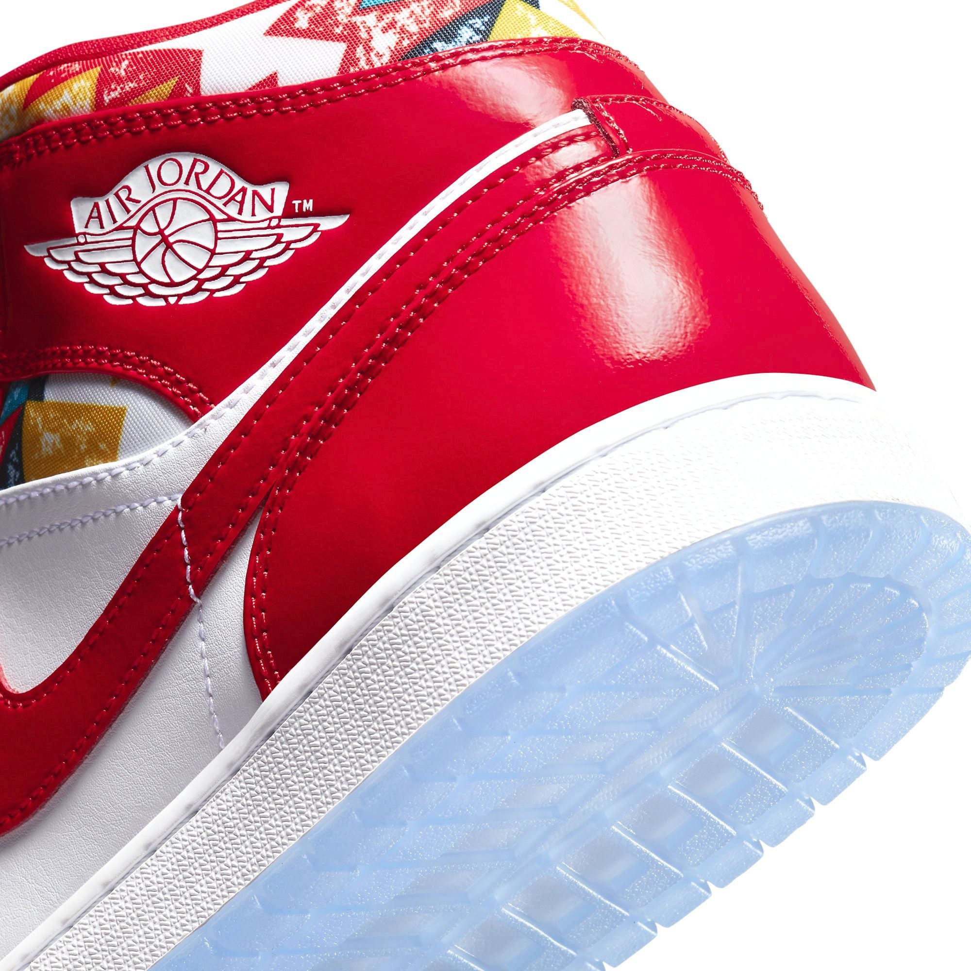  NIKE AIR JORDAN 1 MID BARCELONA SWEATER RED PATENT DC7248-600 