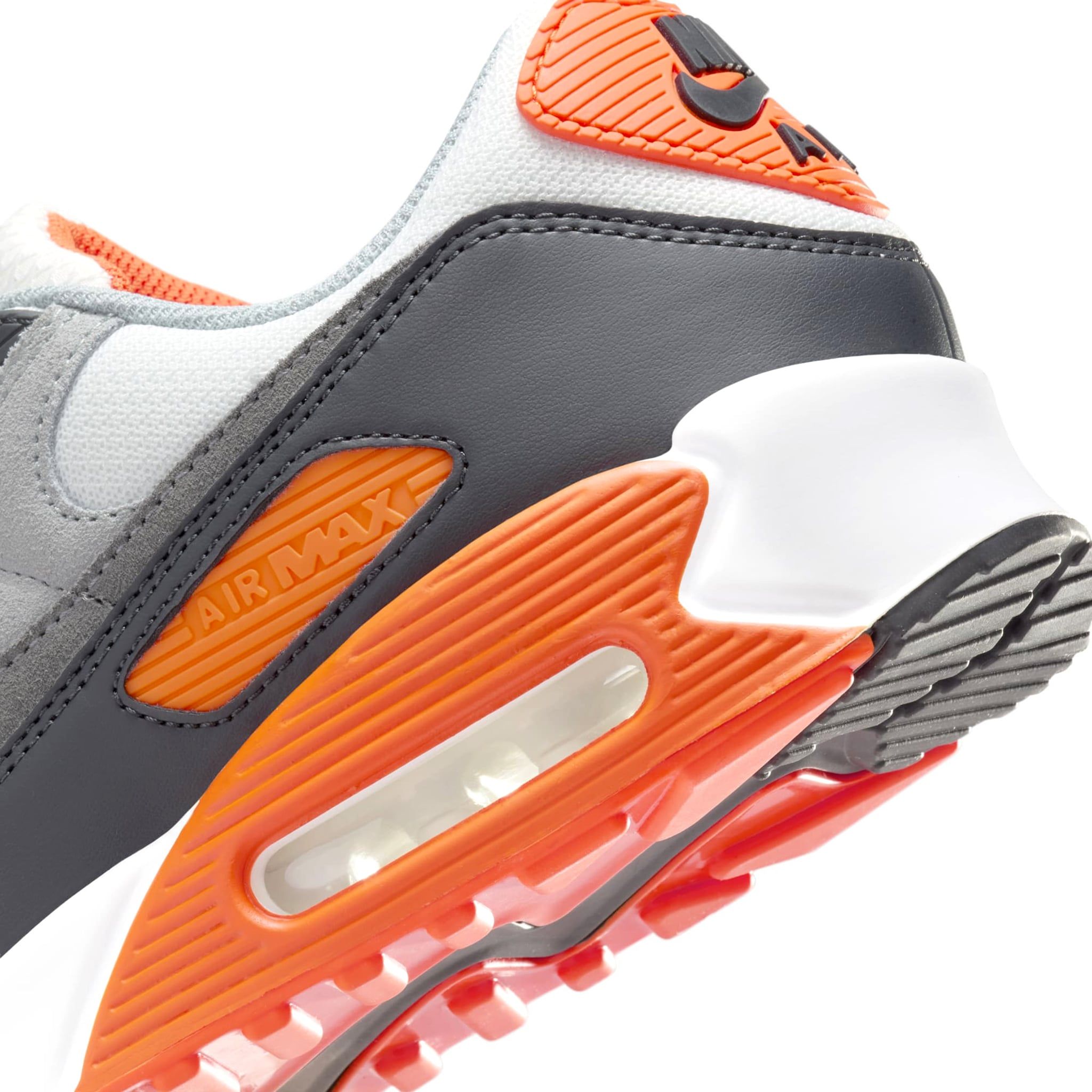  NIKE AIR MAX 90 SUMMIT WHITE SAFETY ORANGE SMOKE GREY DM0029-108 