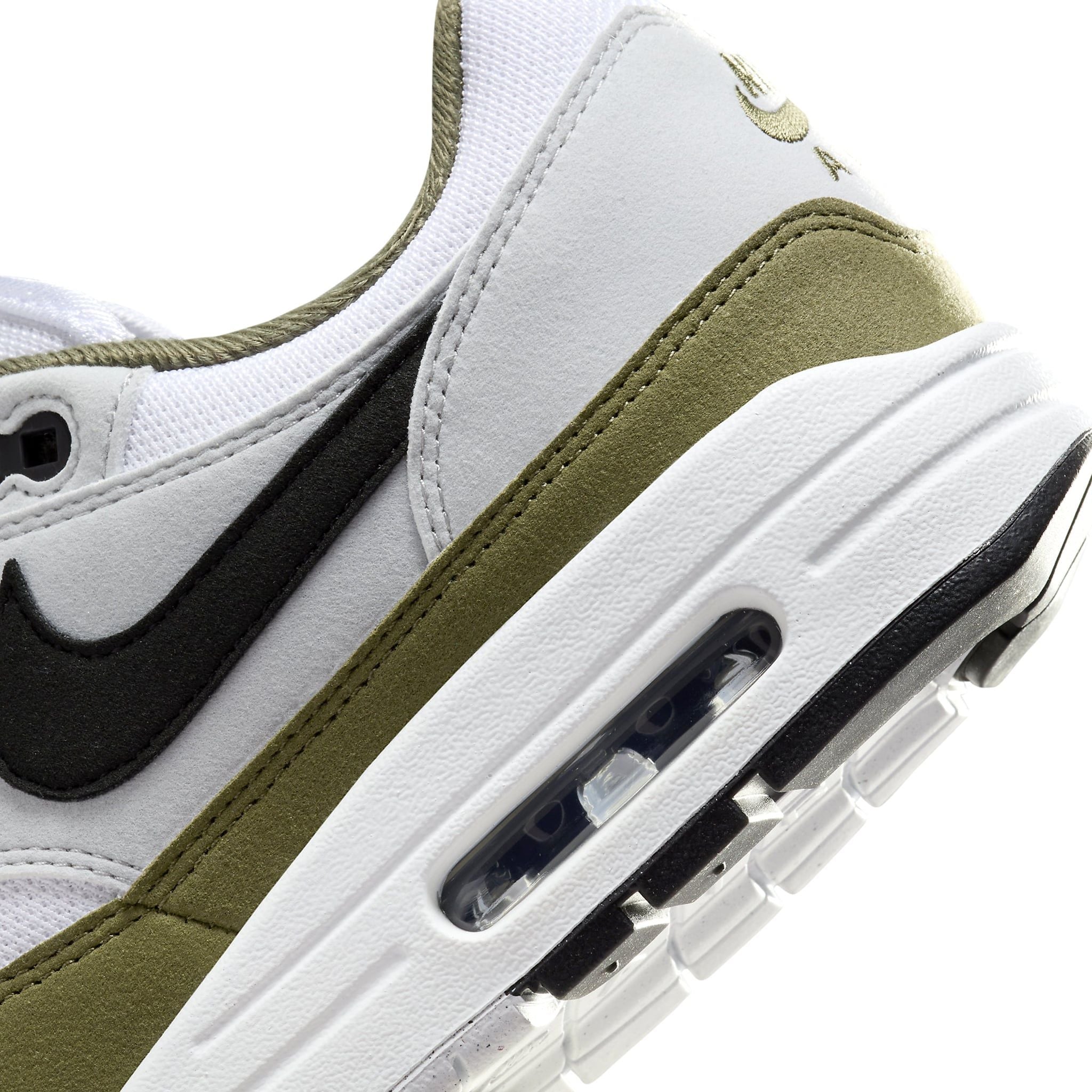  NIKE AIR MAX 1 WHITE BLACK MEDIUM OLIVE FD9082-102 