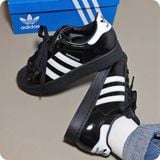  ADIDAS SUPERSTAR II BLACK WHITE PATENT JH7756 