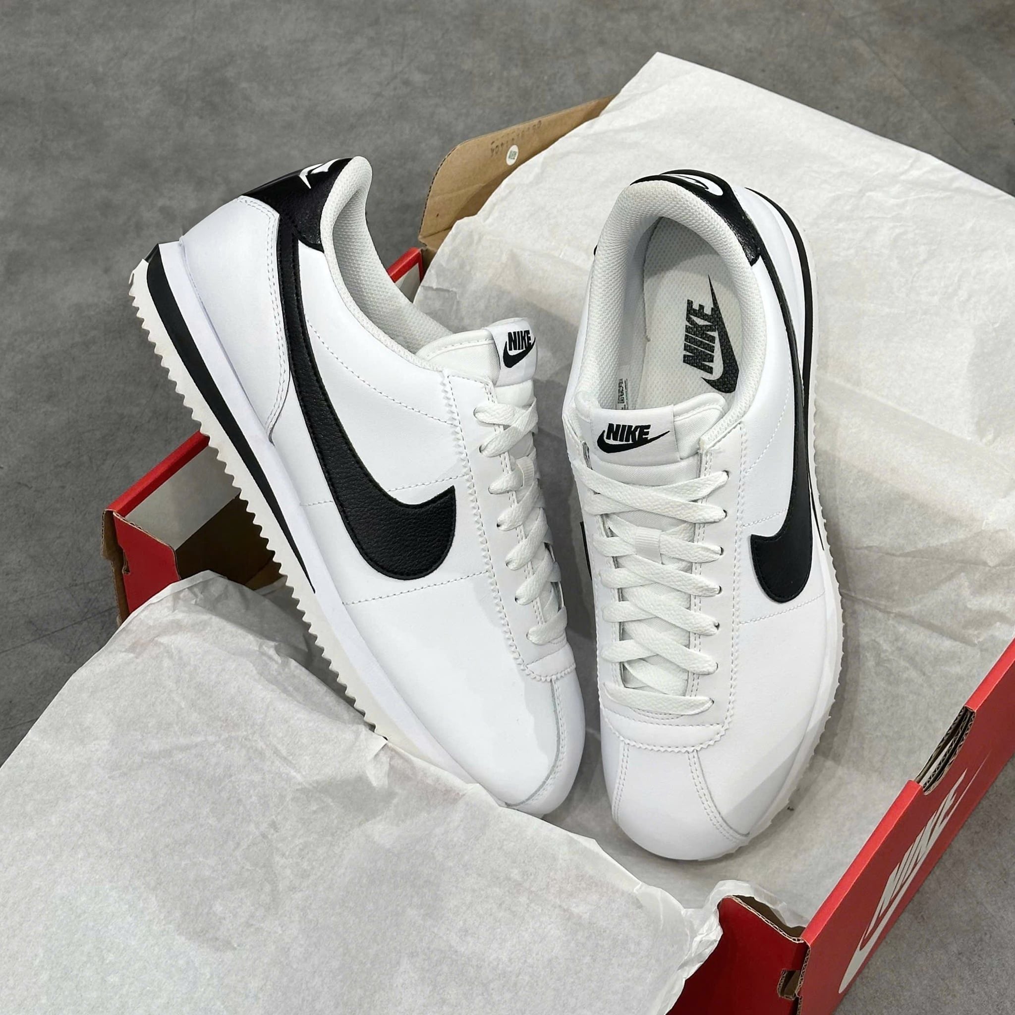  NIKE CORTEZ LEATHER WHITE BLACK DM4044-105 