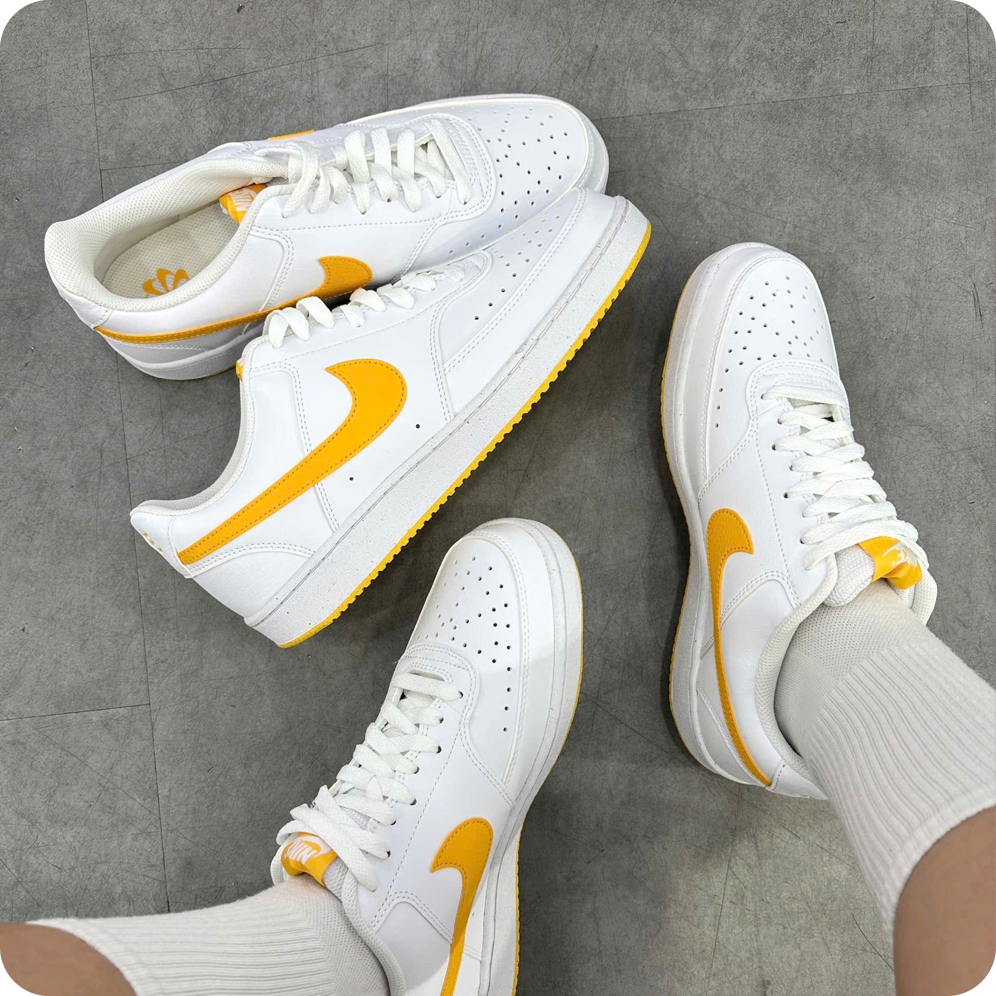  NIKE COURT VISION LOW NEXT WHITE UNIVERSITY GOLD HF1744-100 