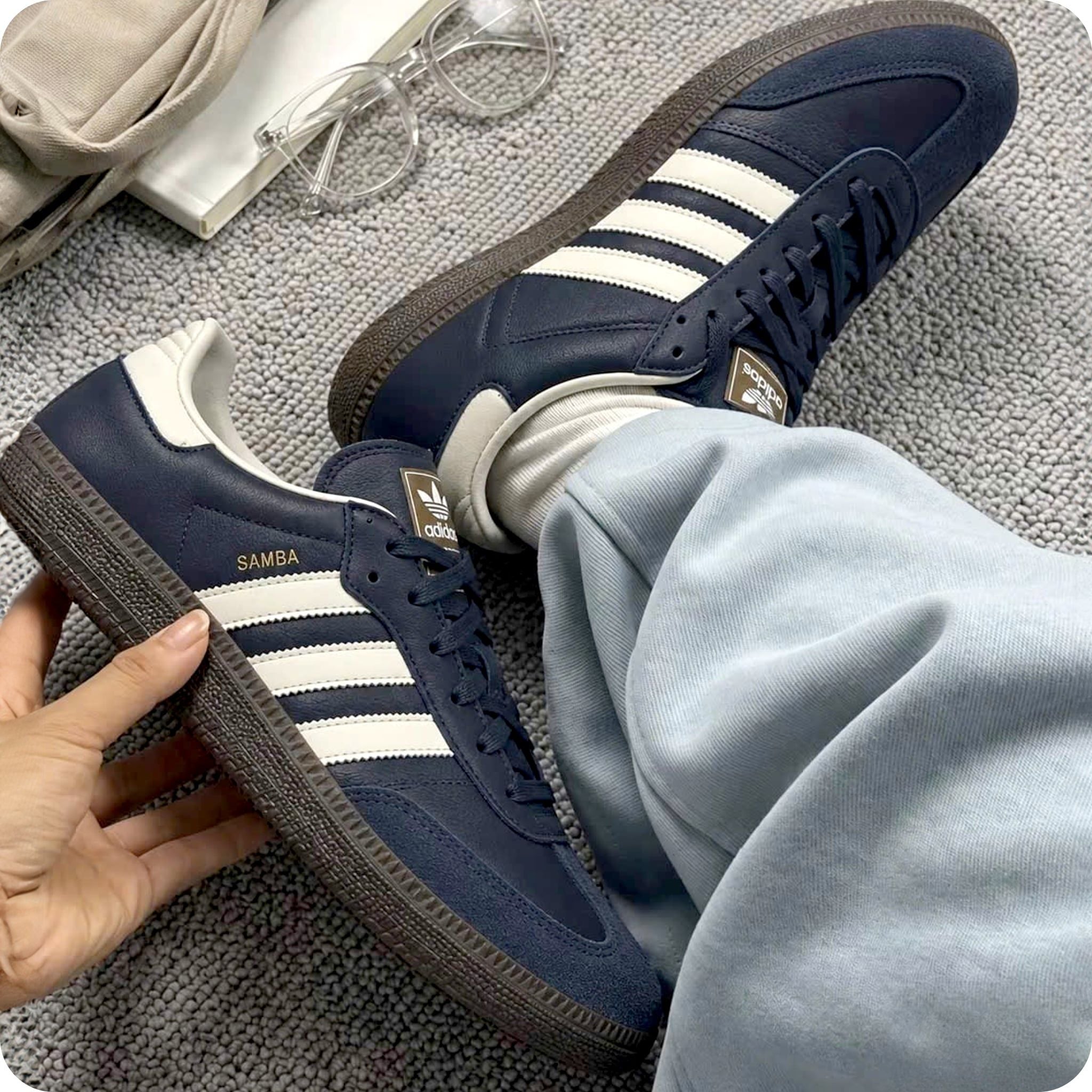  ADIDAS SAMBA OG NAVY WHITE GUM ID2056 