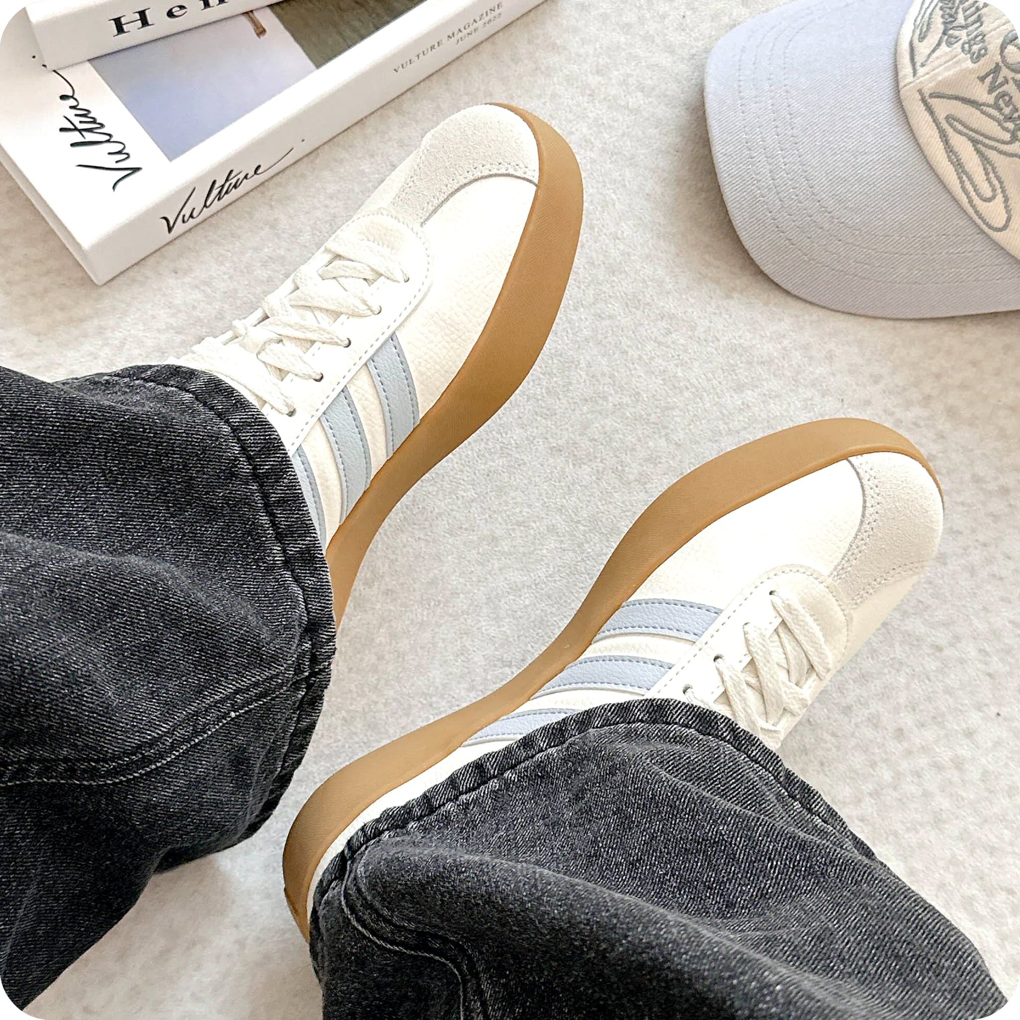  ADIDAS VL COURT 3.0 CORE WHITE HALO BLUE GUM JP6913 