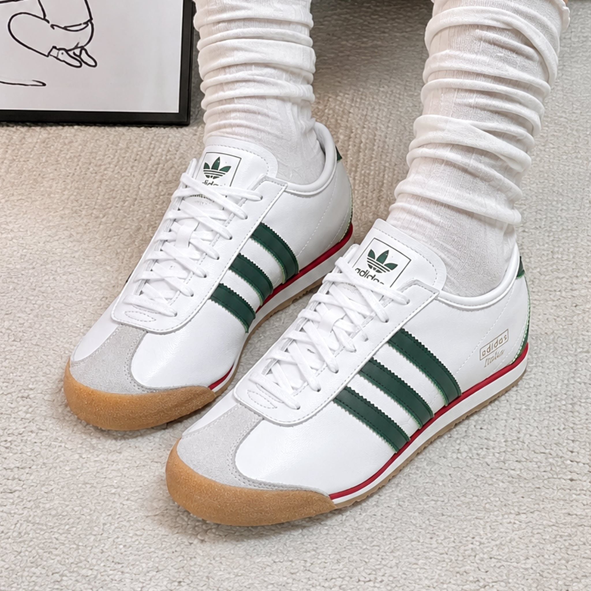  ADIDAS ITALIA 70S WHITE COLLEGIATE GREEN GUM JS1325 