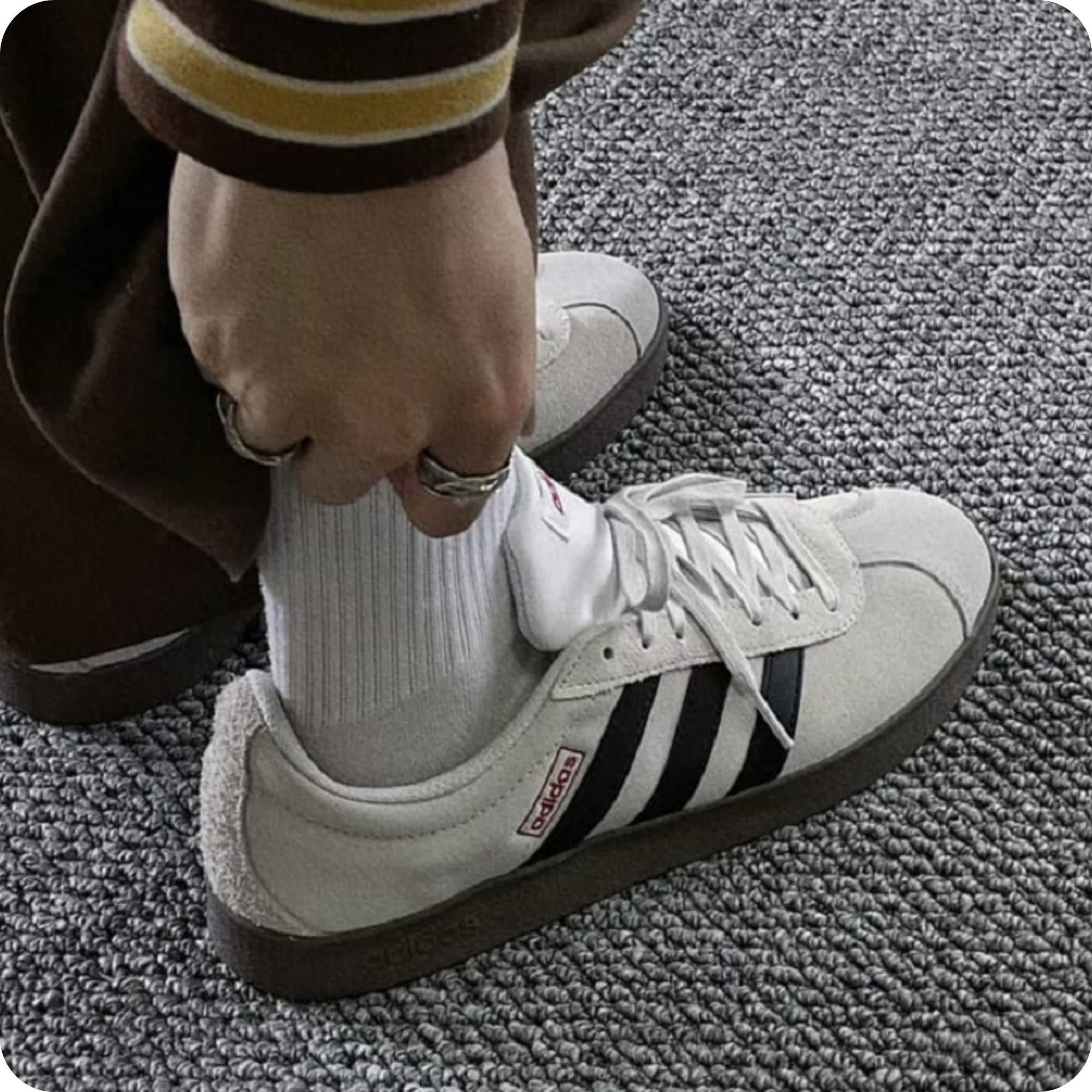  ADIDAS VL COURT GREY BLACK GUM HQ1802 