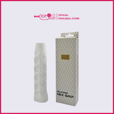 Cuốn Cán Vợt HEX GRIP Silicon Cao Cấp – Êm Tay, Chống Trượt, Giảm Rung - Màu Trắng