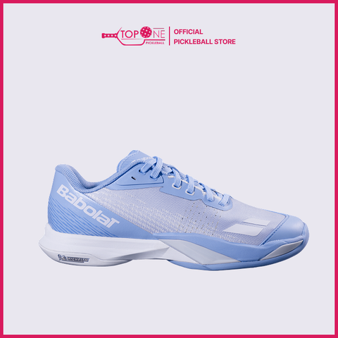 Giày Pickleball Babolat Jet Mach 4 All Court - Trắng | Xanh lam nhạt - Size Nữ