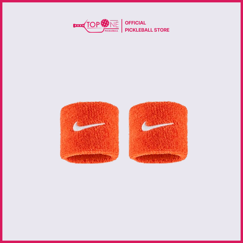 Băng Tay Ngắn Nike - Cam Logo Trắng (2 Cái)