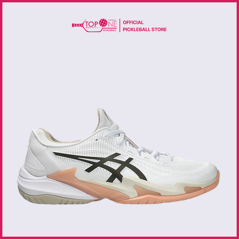 Giày Pickleball Asics Court FF 3 White/Black Coffee - Size Nữ