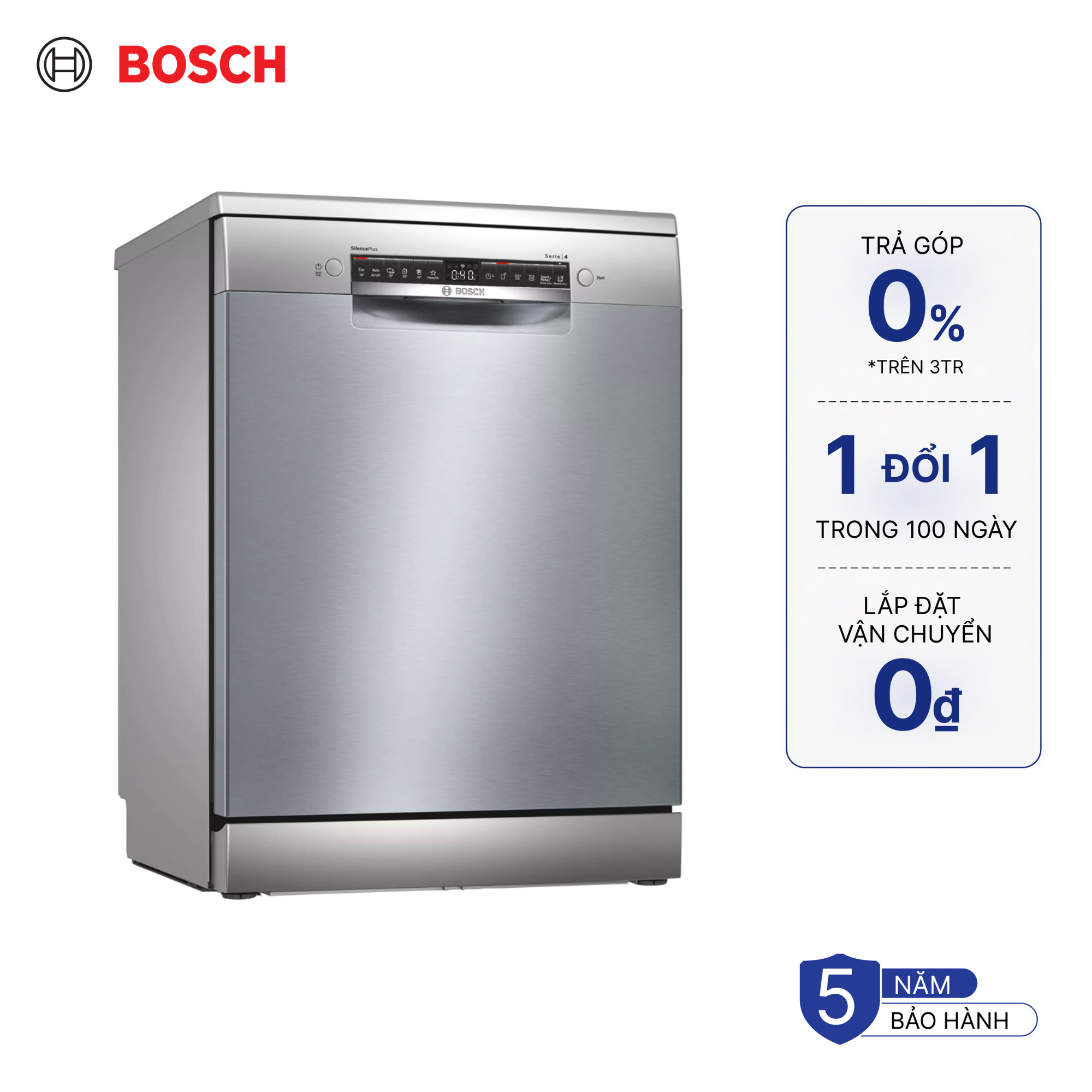 Máy rửa chén độc lập 14 bộ Bosch SMS4HCI48E - Series 4