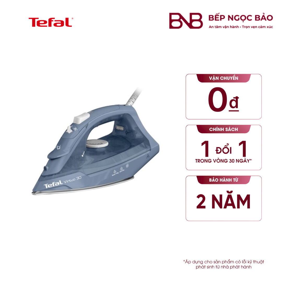 Bàn ủi hơi nước Tefal Virtuo 30, Xanh lam BNB1715067