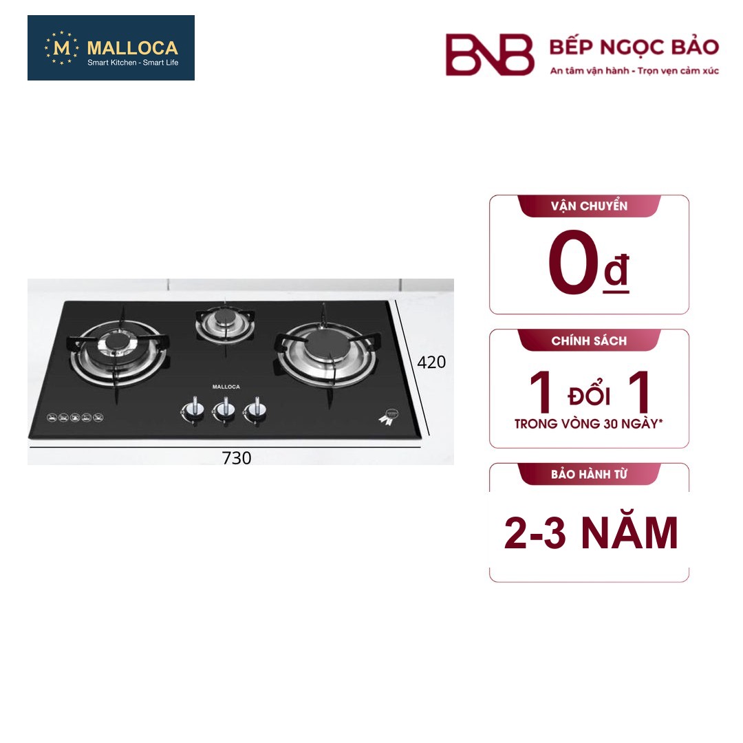 Bếp gas Malloca GHG733BNEW