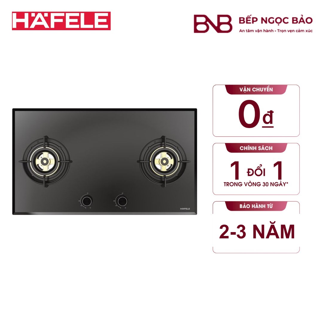 Bếp gas âm 2 vùng nấu Hafele HC-G782B