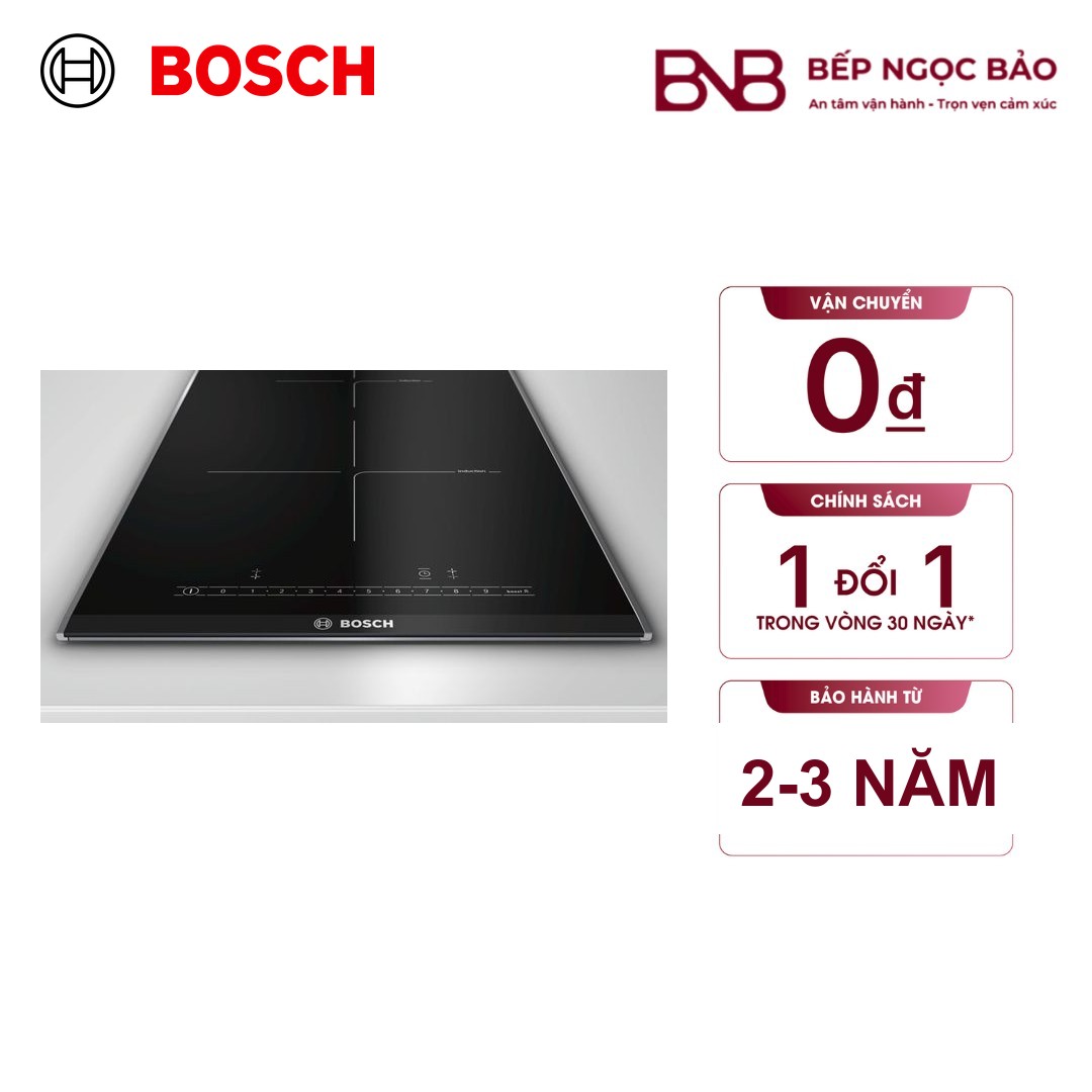 Bếp từ Domino Bosch 2 vùng nấu PIB375FB1E - Series 6 (30cm)