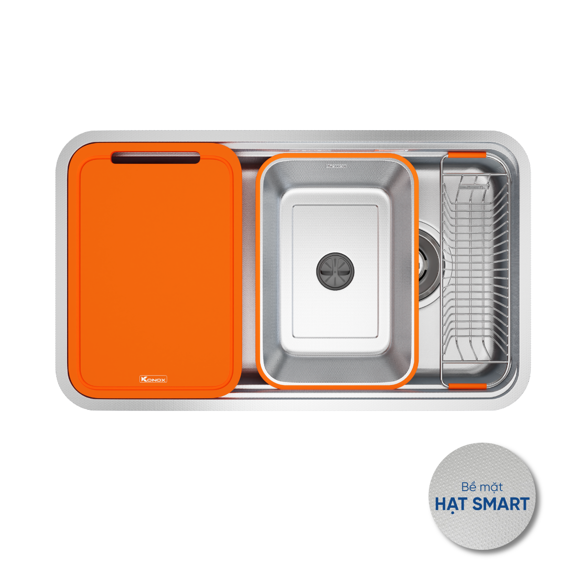 Chậu rửa Konox Tari Smart 8047 - hạt Smart chống xước