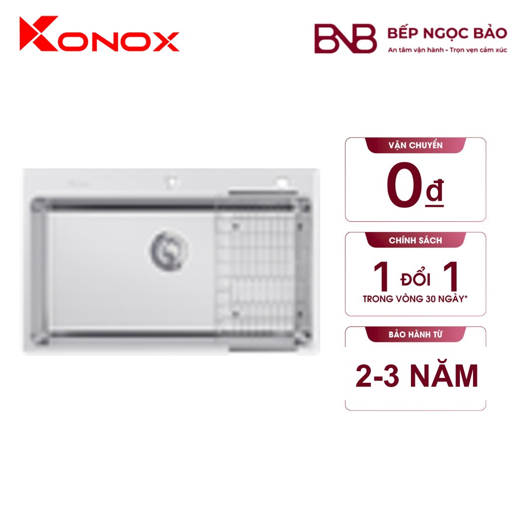 Chậu rửa Konox STELO 780U - 1 hố lắp âm (745×400, AISI 304)
