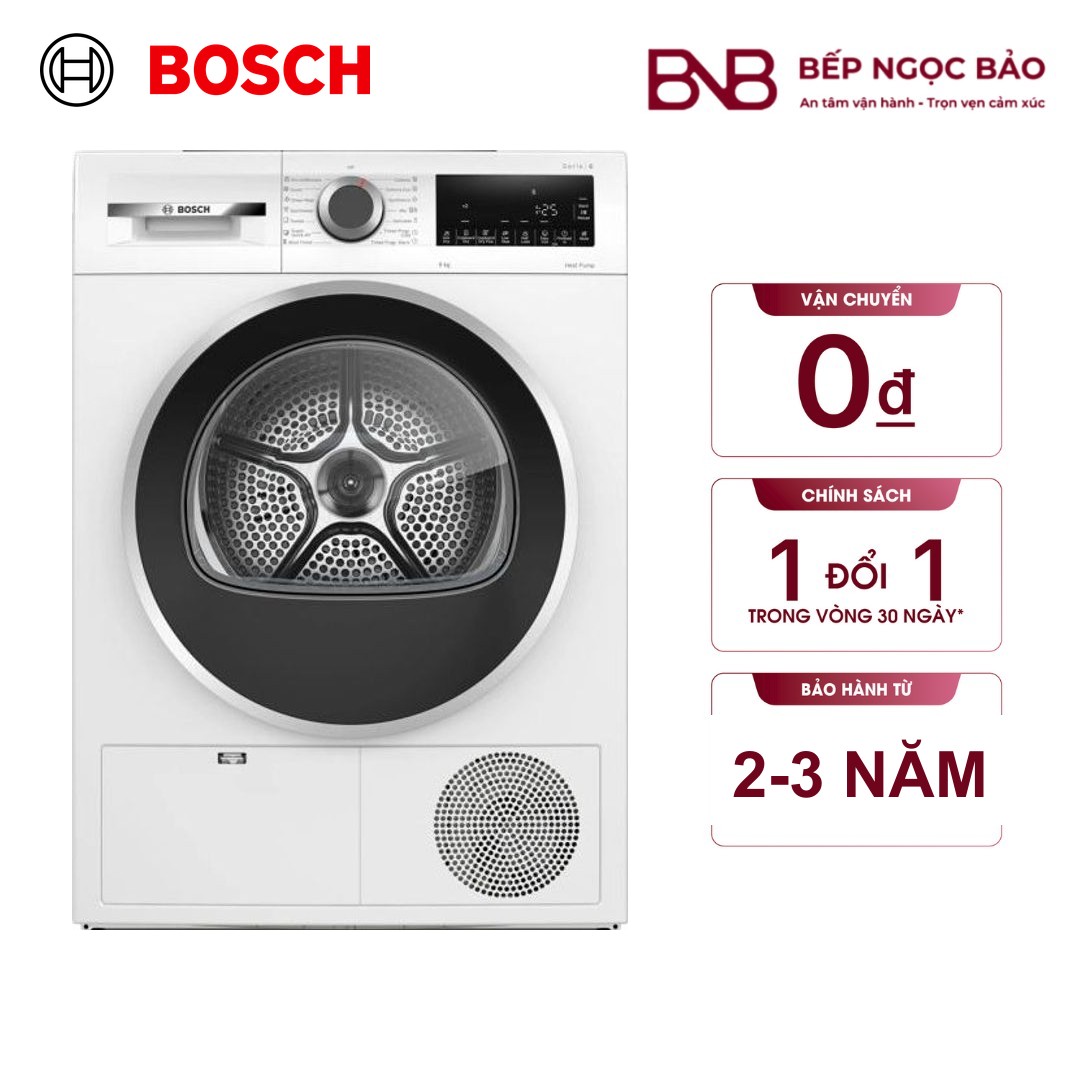 Máy sấy bơm nhiệt Bosch WQG24570SG 9kg - Series 6