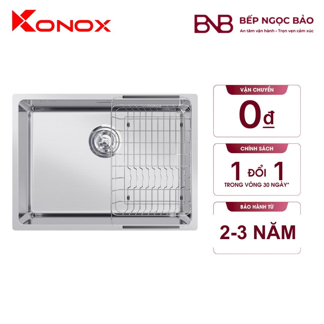 Chậu rửa Konox - 1 hố lắp âm (550×395, AISI 304) BNB1707080