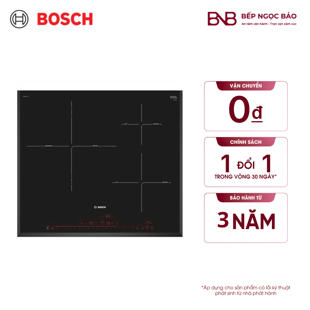Bếp từ Bosch 3 vùng nấu PID651DC5E - Series 8  (60cm)