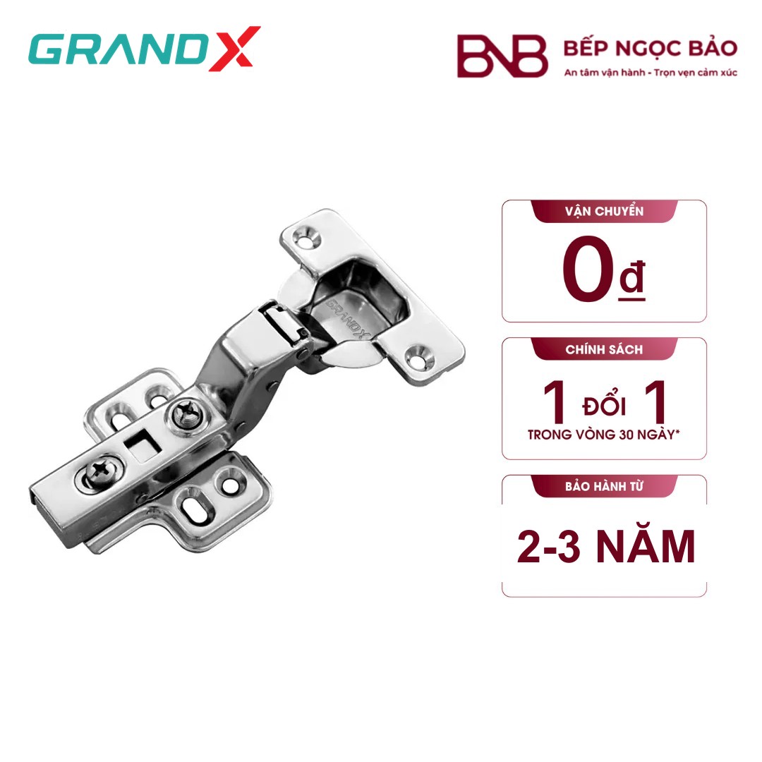 Bản Lề GrandX Capella XC.IR107C1 – Bản lề giảm chấn lắp lọt lòng, bền bỉ và êm ái