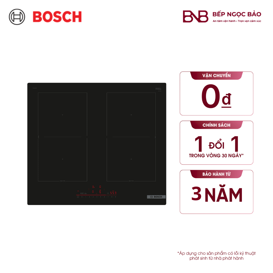 Bếp từ Bosch 4 vùng nấu PVQ61RHB1E - Series 6 (60cm)