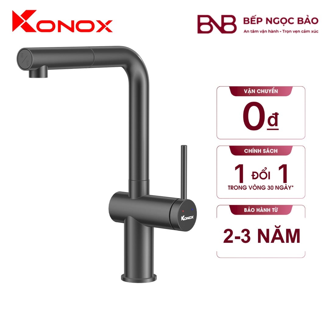 Vòi rửa Konox - smart, đen mờ BNB1708042