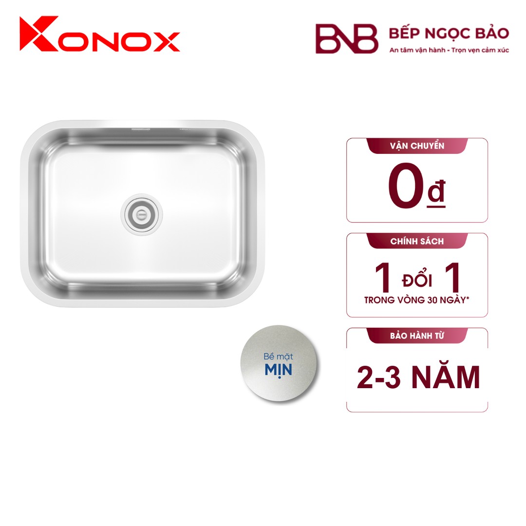 Chậu rửa Konox - 1 hố nhỏ (535×401) BNB1707092