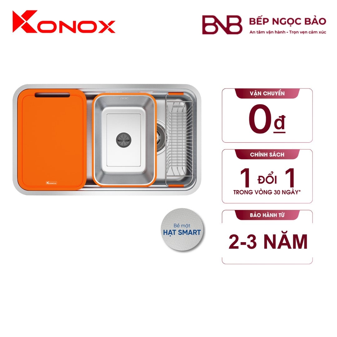 Chậu rửa Konox - hạt Smart chống xước BNB1714012
