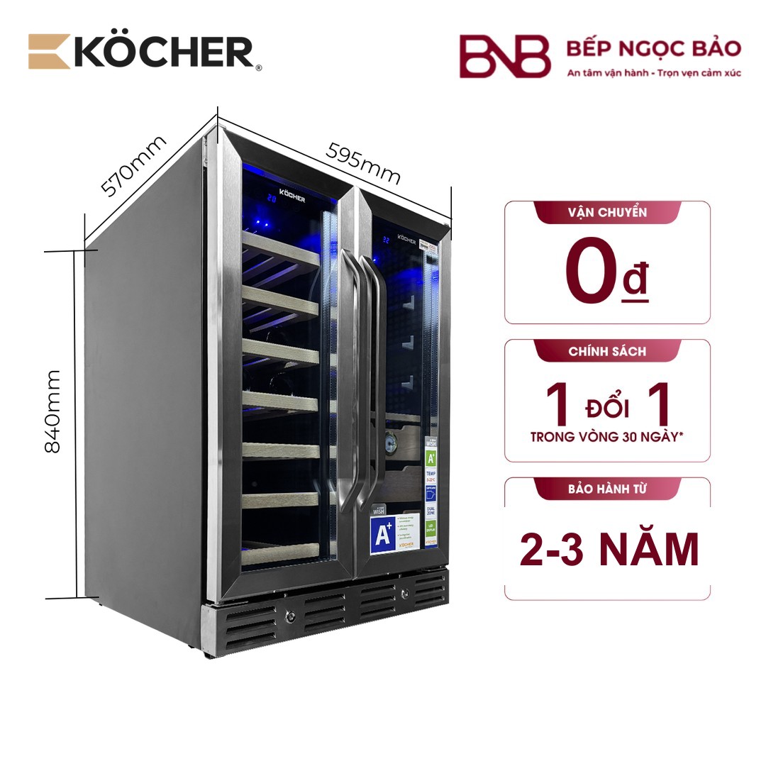 Tủ lạnh/Tủ rượu Kocher KCWEU-3338B