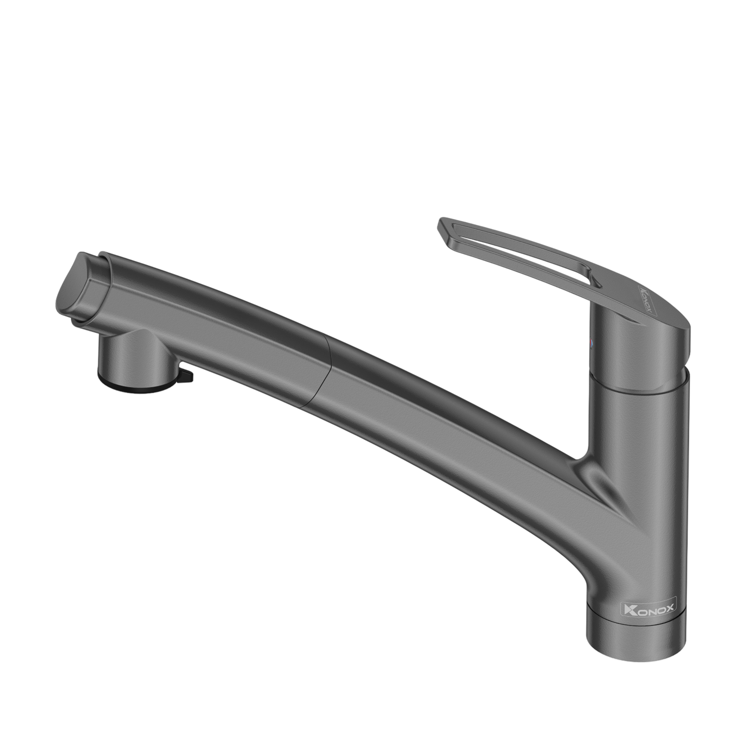 Vòi rửa Konox Kira Gun Metal - cổ thấp dây rút, gun metal