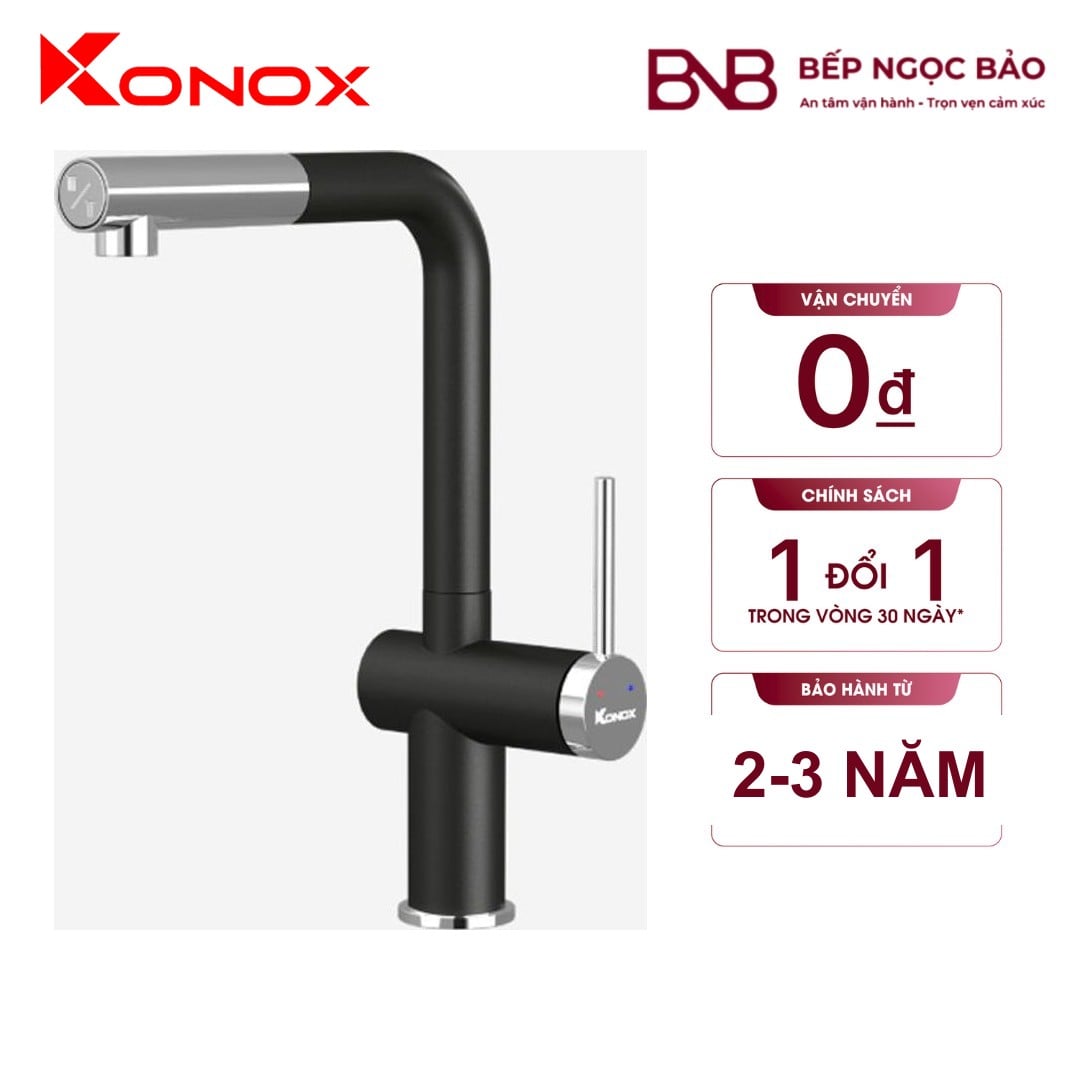 Vòi rửa Konox Stream Smart Black - smart, đen
