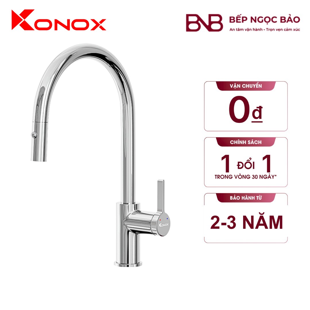 Vòi rửa Konox Alto Smart Chrome - smart cổ cao