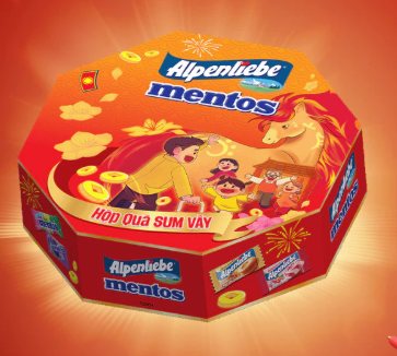  Hộp Quà Tết Sum Vầy Hỗn hợp kẹo Alpenliebe và Mentos 