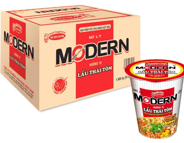 Thùng Mì ly Modern vị lẩu Thái tôm 67GR 
