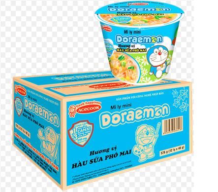  Thùng Mì ly Acecook dành cho bé Doraemon vị hàu sữa phô mai 